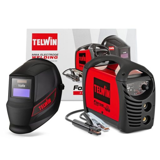 MMA Force 165 + ACX + Hegesztősisak inverteres ívhegesztő szett, 150A, Telwin