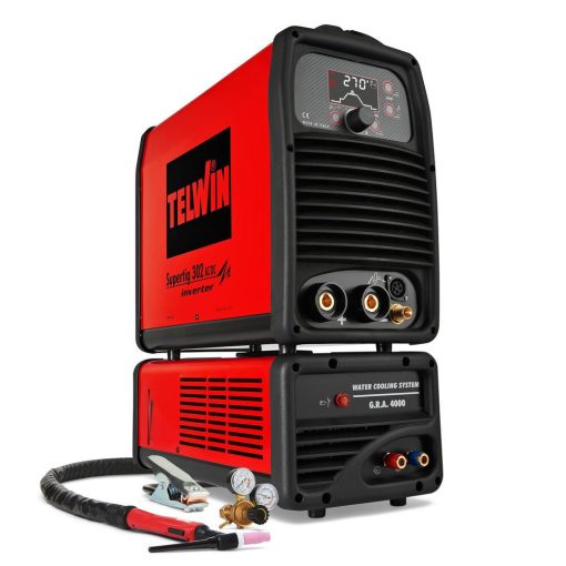 TIG/MMA Supertig 302 AC/DC hegesztőgép, 3Ph 400V + Aqua + Tartozékok