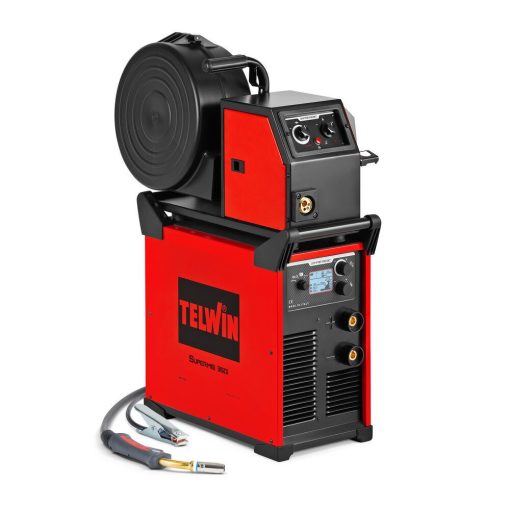 MIG-MAG/FLUX/BRAZING/MMA/TIG DC-lift és GOUGING Supermig 350i Pack inverteres hegesztőgép, 3ph, 230V/400V,Telwin