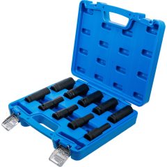   Hosszított dugókulcs készlet, hatszög, 1/2" meghajtású, 10–24mm, 10db