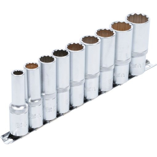 Dugókulcs készlet, 12 szögű, hosszított, 12,5mm (1/2") meghajtás, 10-24mm, 9db