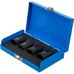   Csavarkiszedő dugókulcs készlet, spirálprofilos, 1/2", 17–26mm, 4db