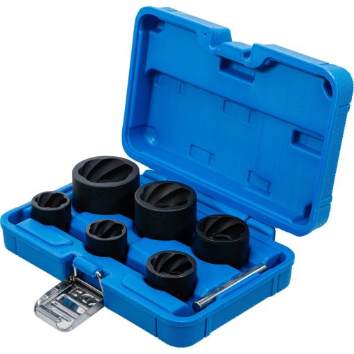 Spirálprofilos csavarkiszedő dugókulcs készlet, 1/2" + 3/4", 22–41mm, 6db