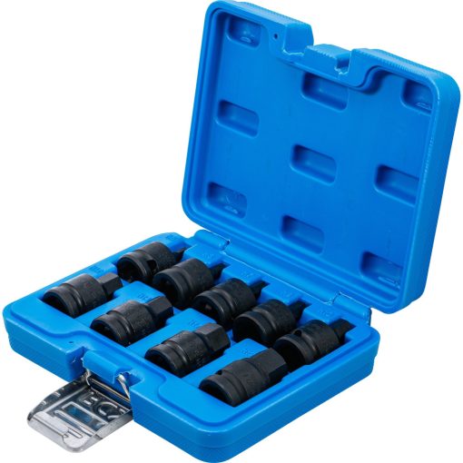 Ütvecsavarozó bitdugókulcs készlet, 1/2", belső hatlap 5–19mm, 9db