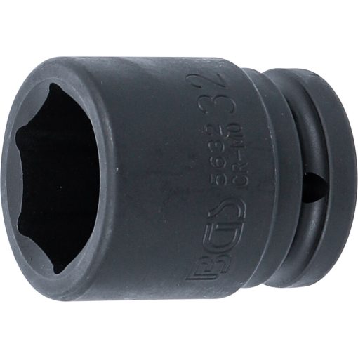 Hatszögletű ütvecsavarozó dugókulcs, 3/4", 32mm