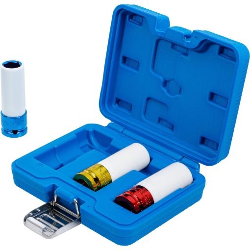 Védőburkolatos ütvecsavarozó dugókulcs készlet, 1/2" meghajtás, 17/19/21mm, 3db