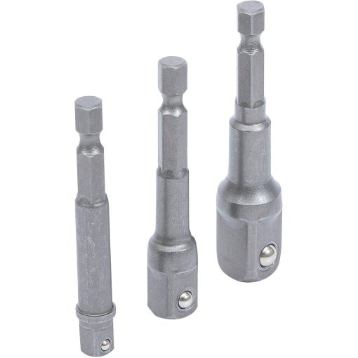 Adapter készlet fúróhoz, 6.3mm-es (1/4") meghajtás, 1/4", 3/8", 1/2", 3db
