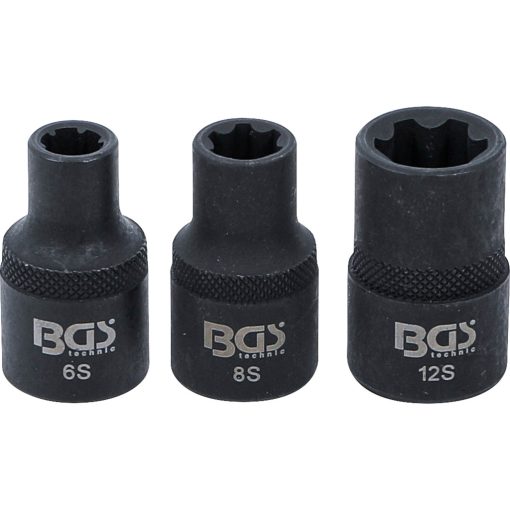RIBE dugókulcs készlet, bordás profil M6S–M12S, 3db