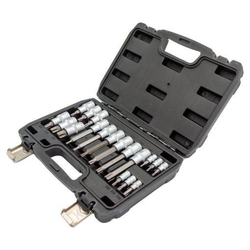 Torx bit és adapter készlet, 18db-os
