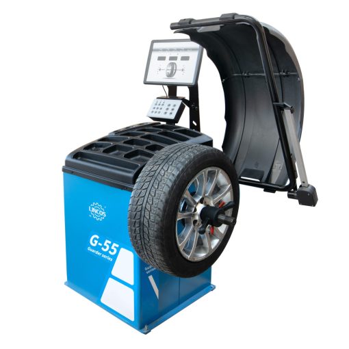 Kerékkiegyensúlyozó, centírozó gép 10"-24", automatikus kerékadat adatbevitel, 17" LED kijelző
