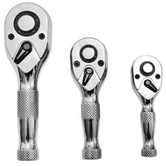   Rövid racsnis hajtószár, 72 fogas, 3db, 1/4", 3/8", 1/2"