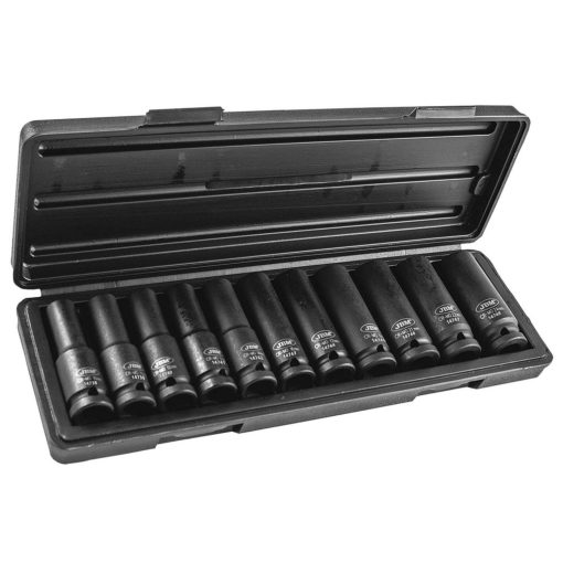 Gépi dugókulcs készlet, 1/2", 12 szögű, 11 darabos