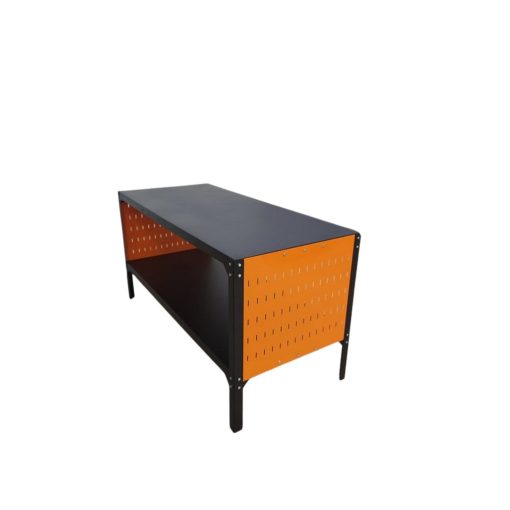 Munkaasztal egy polccal, 180x80cm, 2db oldalsó perforált fal
