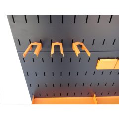 Fém akasztó perforált falhoz – dupla, 10,5x4,8cm