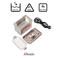 Ultrahangos tisztító 0,8l, 35W, 40kHz