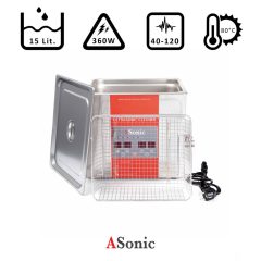 Ultrahangos tisztító 13l, 360W, 40/80/120kHz, 80°C