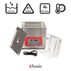 Ultrahangos tisztító 13l, 360W, 28kHz, 80°C