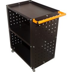 Műhelykocsi 58x40cm polcokkal, perforált oldalfallal